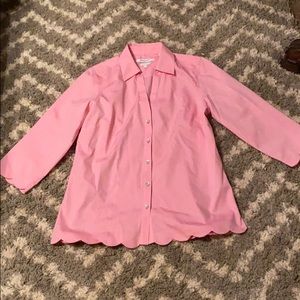 Foxcroft pleasant pink button up